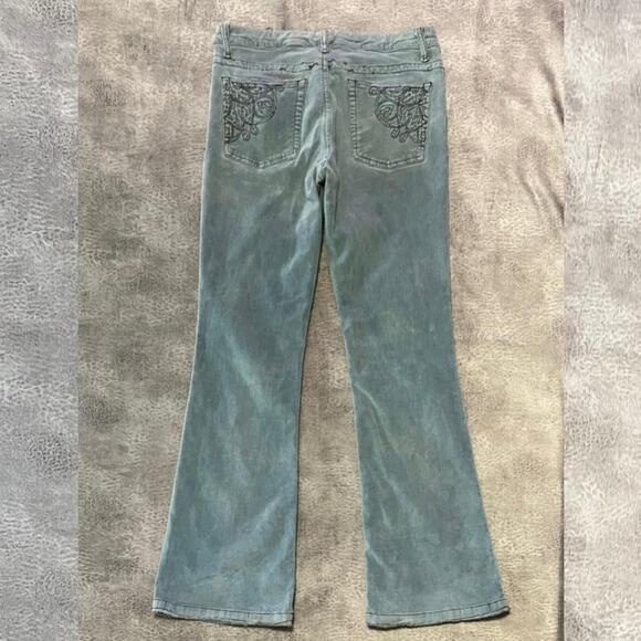 Y2k pure color corduroy baby blue pants - Picture 1 of 8